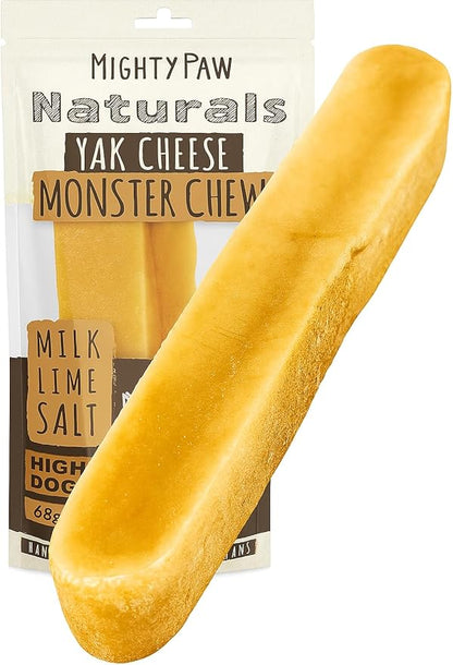 Mighty Paw Yak Cheese Chews for Dogs | All-Natural Long Lasting Pet Treats. Odorless and Great for Oral Health. Limited-Ingredient Chews for Puppies & Power-Chewers (Monster, 1 Pack)