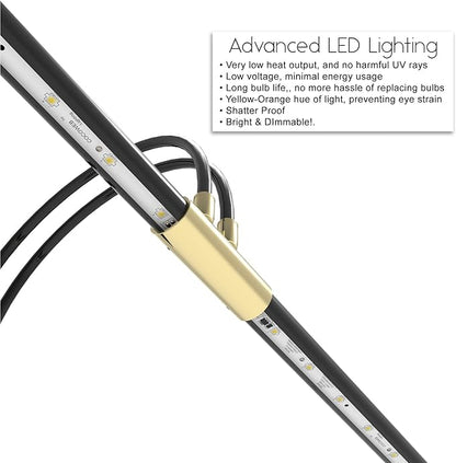 Cocoweb 22" Battery Powered Grand Piano Lamp in Antique Brass - LED, Adjustable, Quality Lighting