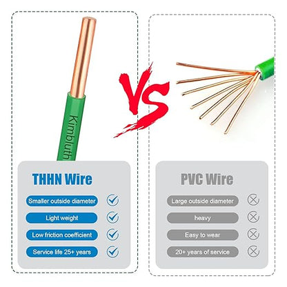 THHN Wire 10 Gauge 25 FT OFC Electrical Wire, 10 AWG Solid Copper Wire Rated up