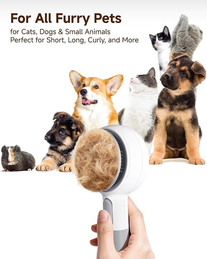 Pet Brush for Cats & Dogs Steam, 3-in-1 Steam Beauty Pet Comb, 2-Speed Spray Settings, Removes Dander and Deshedding Tool, One-Touch Self-Cleaning Hair Brush, for Long and Short Hair Pets