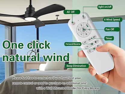 Gaizw Ceiling Fans with Lights, 60 Inch Ceiling Fan with Light and Remote