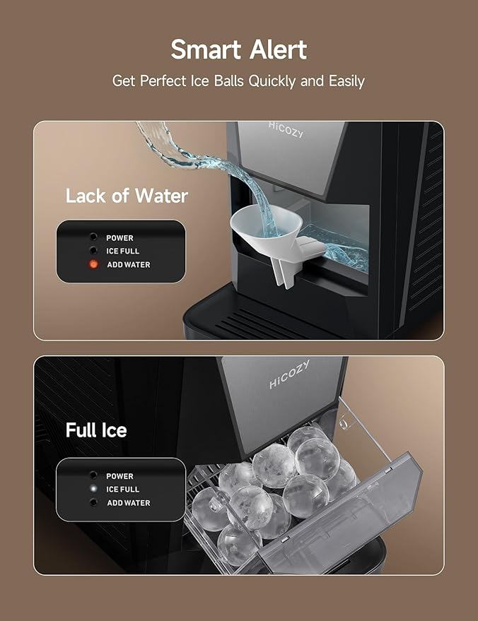 HiCOZY B1 Clear Ice Ball Maker Countertop, Sphere Ice Maker