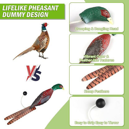 Archerest Dead Duck Dove Pheasant Dummy Bumper Toys for Waterfowl Hunting Retriever Dog Training, Floating Mallard Dummy Trainer Outdoor Soft Durable Realistic Fowl
