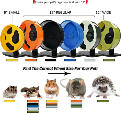 Silent Runner 12" Wide + Cage Attachment - Silent, Fast, Durable Exercise Wheel - Sugar Gliders, Degus, Rats, Hedgehogs, Prairie Dogs & Small Pets