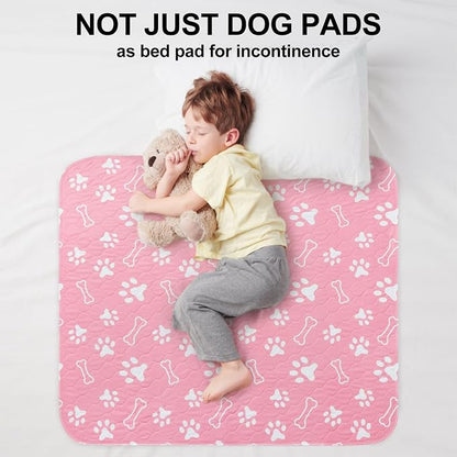 BEAUTYZOO 2 Pack Washable Pee Pads for Dogs,Reusable Puppy Pads 18x24 Pink | Waterproof Super Absorbent,Non Slip and Leak-Proof Against Urine,Whelping Pads Mats for Puppy Potty Training,Playpen,Crate