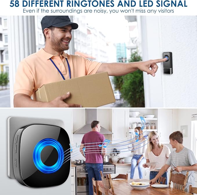 Wireless Doorbell, PHYSEN Classroom Door bell Chimes