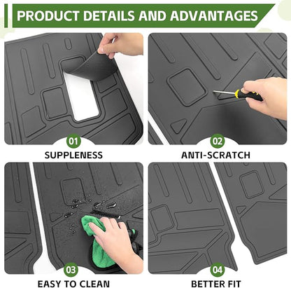 2nd Row Seat Back Mat for 2025 2026 Toyota 4Runner 5&7 Seats, Kick Mats Rear Backrest Cover All Weather TPE Protector Cargo Liner Accessories