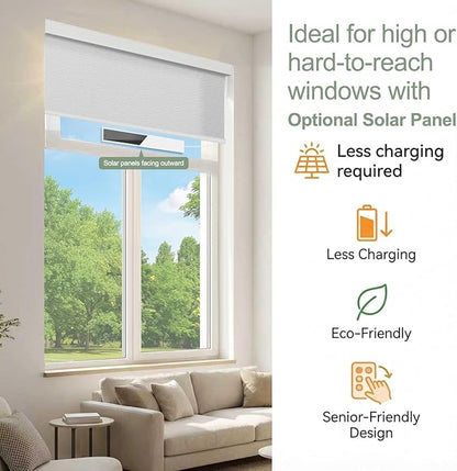 Tipiace Motorized Blinds with Remote Window Roller Shade Wireless Rechargeable
