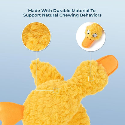 Best Pet Supplies Interactive Squeaky Dog Chew Toy, Ideal Dog Toys for Chewers, Small, Medium & Large Dogs, and Fetch Lovers - Ducky Doodle (Yellow), Small