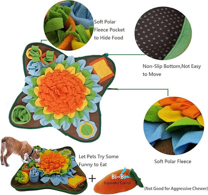Dogs Snuffle Mat Pet Feeding Mats Puppy Sniffing Pad,Cat Doggies Interactive Puzzle Toys for Multiple Breeds Encourages Natural Foraging Skills,Training and Stress Release (Orange)