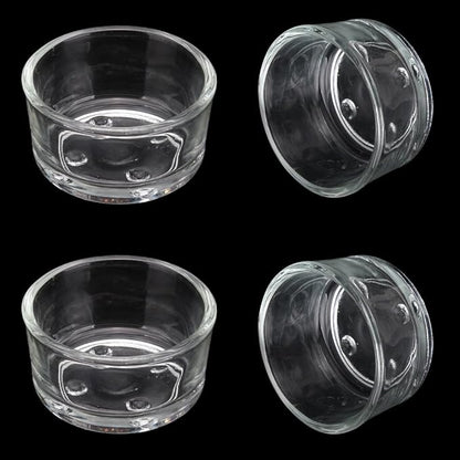 Senzeal 4X Glass Reptile Feeding Dish Food Water Bowl Feeder Bowl Cup Basin Tray Container for Small Pets Reptile Lizard Spider Scorpion Corn Snake Centipede Crickets