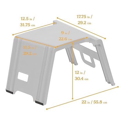 ECR4Kids Linking Stool Set, Flexible Seating, Light Grey, 4-Piece