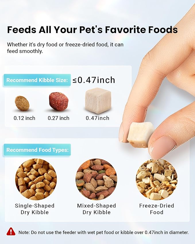 Automatic Cat Feeder for 3 Cats, 6L/25 Cup Cat Food Dispenser with Strong Anti-Jam System, Dual-Effect Desiccant, Smart WiFi App Control Pet Feeder, Automatic Dog Feeder for Cats and Small Dog