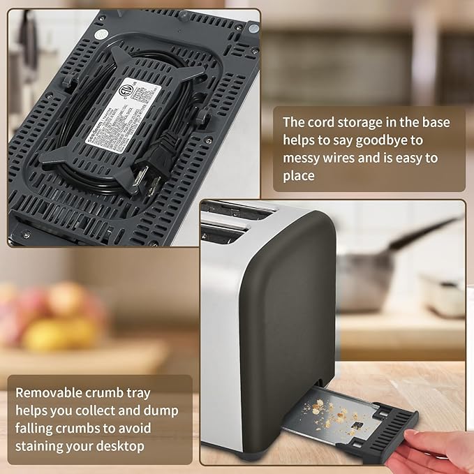 SEEDEEM Toaster 2 Slice, Full Touch Control Stainless Toaster, LCD Display