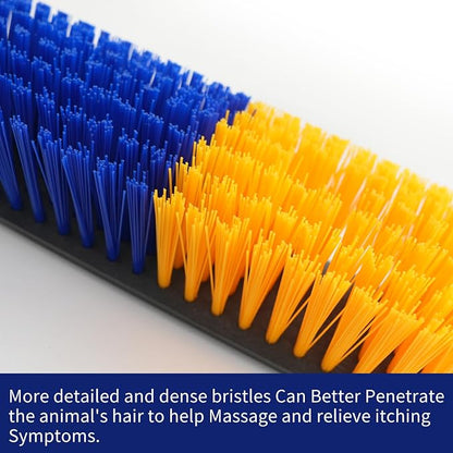 4PCS Livestock Scratching Brush Goat Scratching Tool Post Massage Grooming Brush with 8 Screws for Animals Back Scratcher Itch Brushes for Cattle, Sheep, Horses, Pigs,Cow(4, Yellow)