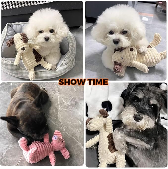 5 Pack Tough Dog Toys Stuffed Squeaky Dog Toys Assortment Value Bundle Dog Squeaky Toys Assortment Puppy Pet Mutt Dog Toy Dog Squeak Toy for Medium Large Dogs