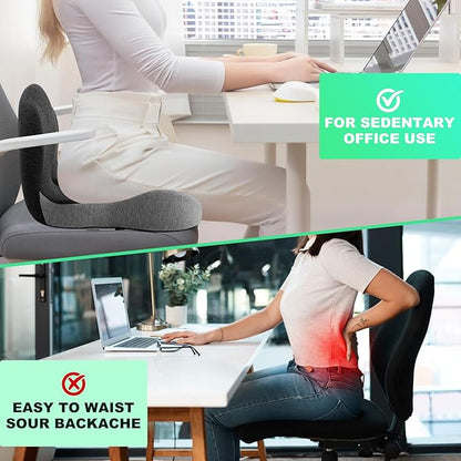 Buttocks Cushion for Office Chair Memory Foam Seat Pad for Butt Support Tailbone Relief Ergonomic Chair Cushion for Home Car Travel or Work (Army Green)