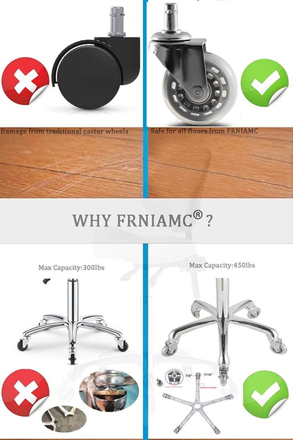 FRNIAMC - Adjustable Hydraulic Roller Saddle - Heavy Duty (450 lbs) - Beauty Salon, Massage, Clinic and Office - Grey