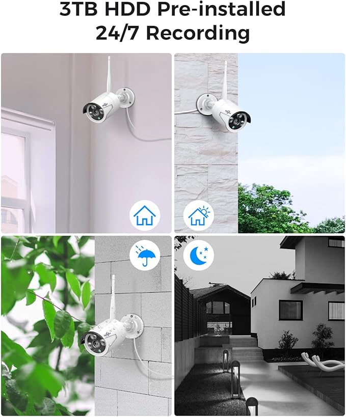 Hiseeu Home Security System, 2.4G/5G Wireless WiFi Pro, 4K NVR