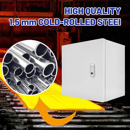Outdoor Electrical Box 24x 24 x 8''D NEMA 4X Enclosure Steel Box, Waterproof &