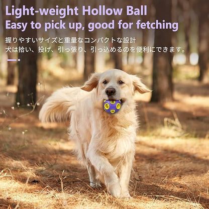 SCHITEC Dog Balls with Bell Sound, [2 Pack] Rubber Bouncy Fetch Ball for Medium Large Dogs, 3” Interactive Pet Chew Toys
