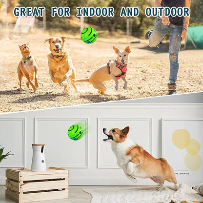 HYQ Interactive Squeaky Dog Ball - 2.75 Inch Toy for Small, Medium, Large Dogs and Puppies to Keep Them Busy