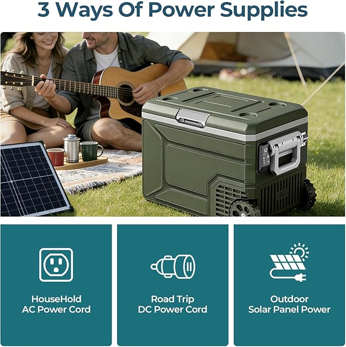 12V Portable Refrigerator, 68 Quart Dual-Voltage 12V/24V DC Car Cooler