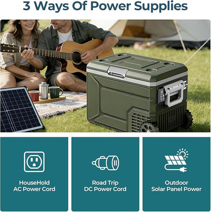 12V Portable Refrigerator, 68 Quart Dual-Voltage 12V/24V DC Car Cooler