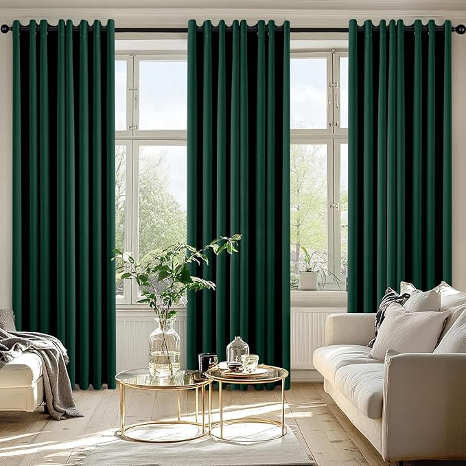 MIULEE Hunter Green Blackout Curtains