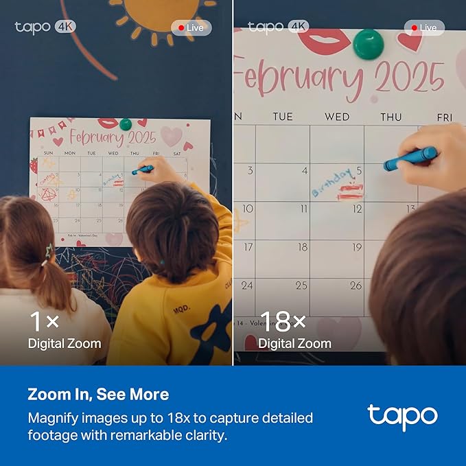 Tapo 4K Indoor Pan/Tilt Wired Security Camera