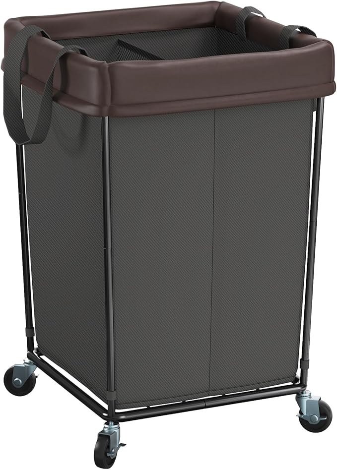 Mefirt 160L Laundry Hamper with Wheels, 2 Section Large Rolling Laundry Basket Bag with Wheels, Clothes Hamper Cart for Laundry, Bedroom, Bathroom and Dorm