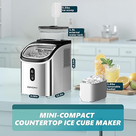 EUHOMY Ice Cube Maker Machine Countertop