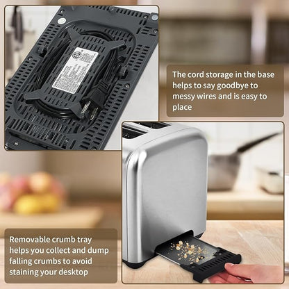 SEEDEEM Toaster 2 Slice, Full Touch Control Stainless Toaster, LCD Display
