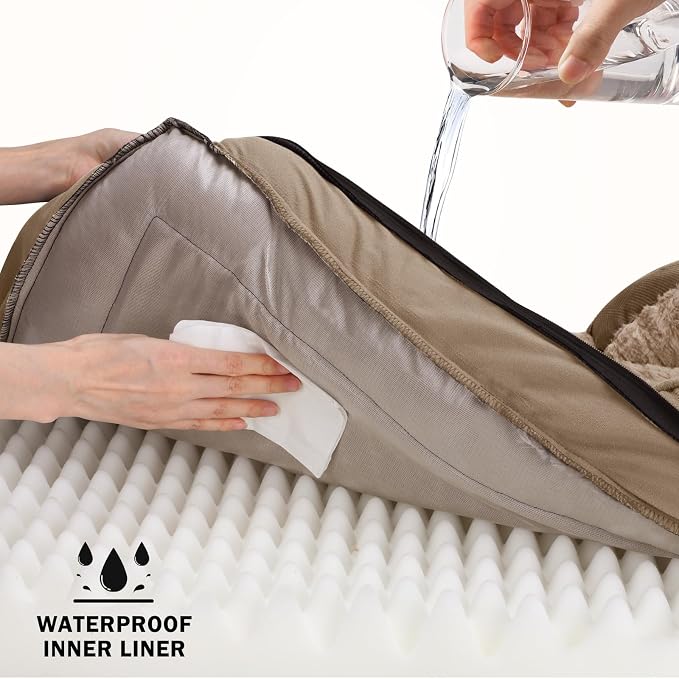 L Plus Orthopedic Dog Bed for Large Dogs, Washable Dog Sofa with Egg-Crate Foam, Waterproof Lining and Non-Skid Bottom