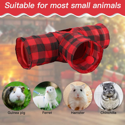 Rypet Guinea Pig Tunnels & Tubes Collapsible 3 Way Small Animals Hideaway Activity Tunnel Toys for Guinea Pig Chinchilla Ferret Hamster