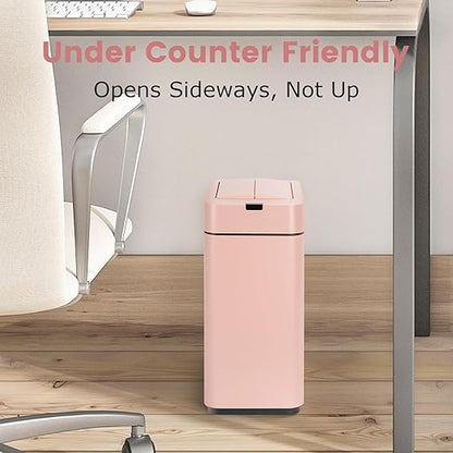 Sensor Trash Can with Butterfly Lid 2.6 Gallon Rectangular Automatic Garbage Can