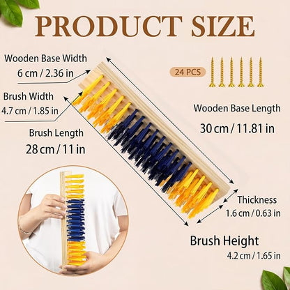Mifoci 6 Pcs Livestock Scratching Brush Goat Scratcher Livestock Brushes, Goat Scratching Post with 24 Screws Wooden Self Grooming Brush for Small Goats, Sheep, Pigs, Cow, Horses