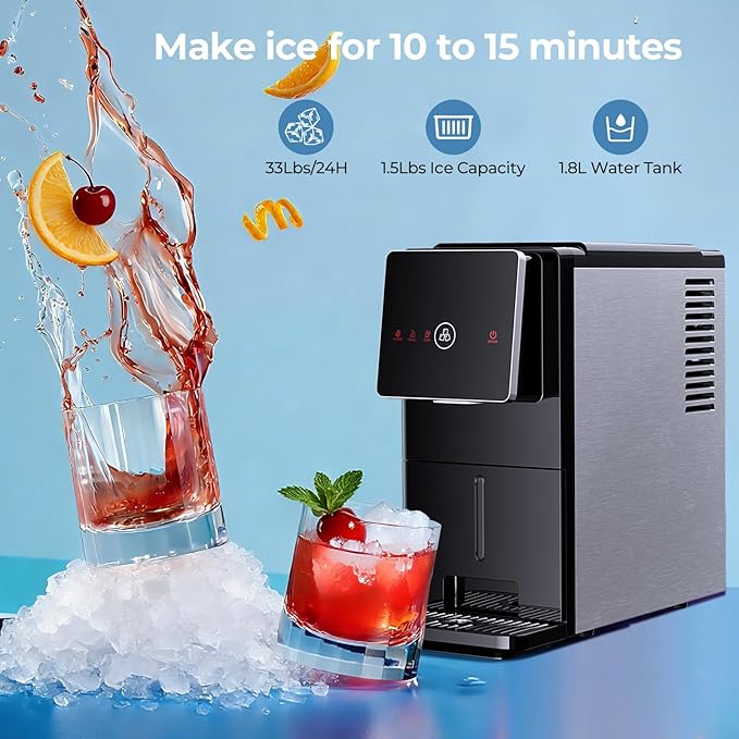 Antarctic Star Countertop Nugget Ice Maker, Self-Cleaning Portable Ice Machine