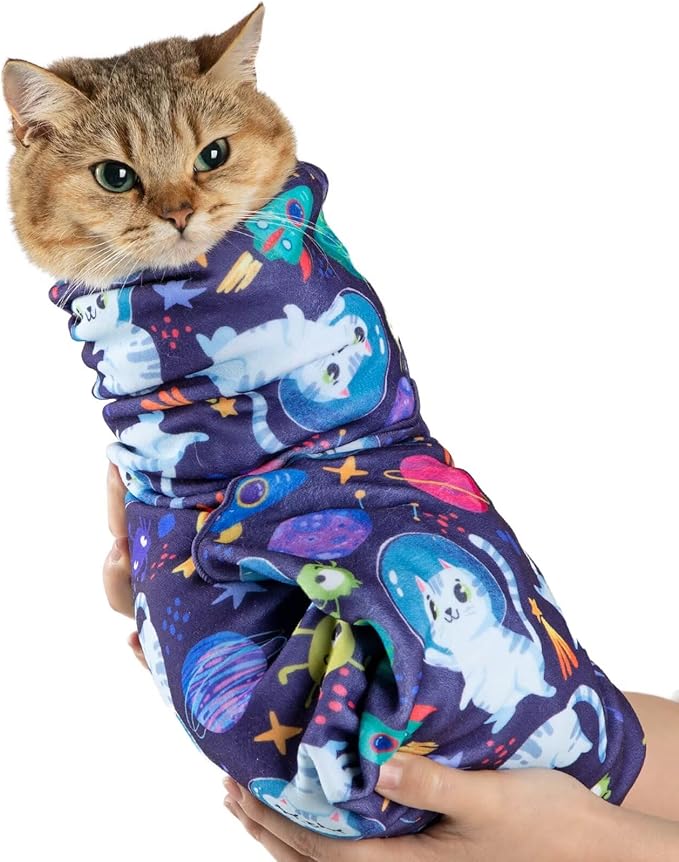 Paw Legend 27.6" Cat Wrap for Grooming Cat Wrap for Cutting Nails Cat Restraint for Nail Clipping Self Adhesive Blanket Restraint Cloth for Cats Within 15lbs