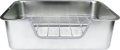 Stainless Steel Sifting Litter Box for Rabbit (XL)