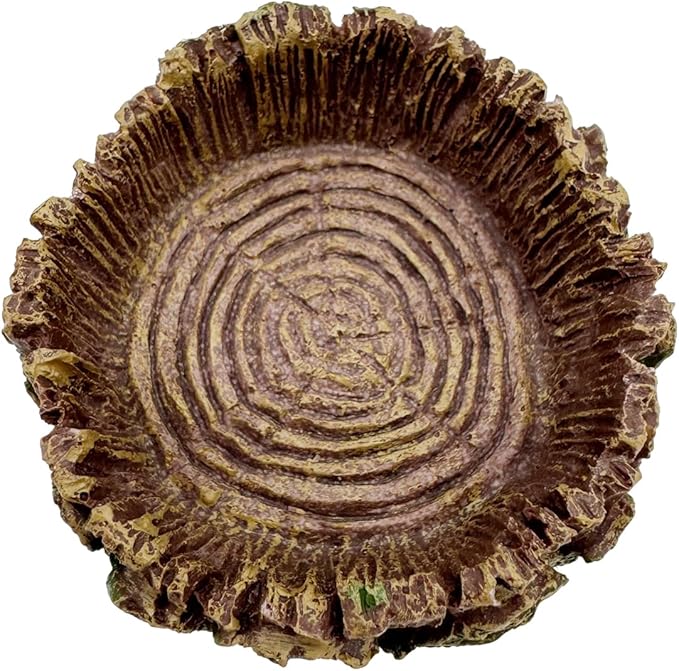 3 Pack Small Reptile Food Bowls, Reptile Feeding Terrarium Bowls for Bearded Dragon Lizard Frog Gecko Tortoise Hermit Crab Snail (Brown)