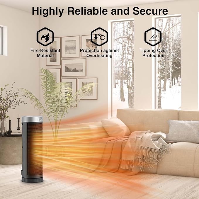 Ceramic Space Heater, Portable Indoor Heater