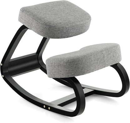 DORTALA Ergonomic Kneeling Chair, Rocking Knee Chair for Upright Posture, Home Office Ergo Kneel Support Stool, Relieving Back and Neck Pain & Improving Posture