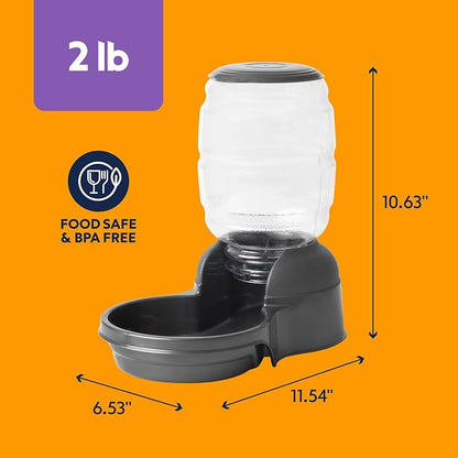 Petmate Replendish Automatic Dog Feeder Gravity Pet Treat Dispenser with Microban Protection Base, Wide Mouth Bowl, 100% BPA Free - 2 lb