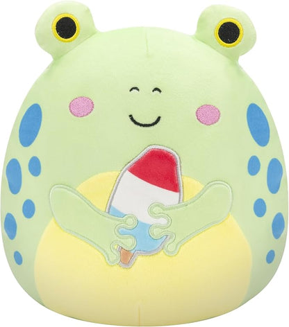 Squishmallows Original 8-Inch Limell Frog with Blue Spots Holding Popsicle - Official Jazwares Plush