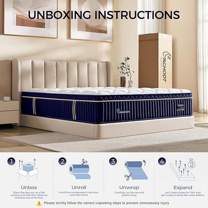 Queen Mattress, 12 Inch Queen Size Hybrid Mattress in a Box, Medium Firm Memory Foam mattress, with Individual Pocket Springs, Upgrade Zoned Support, Motion Isolation&Pressure Relief, CertiPUR-US