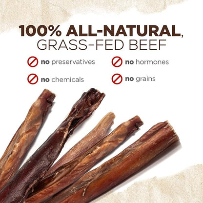 Natural Farm Power Bully Sticks Dog Chews (6”,8 Ounces), 2-in-1 Power Chews: Premium Beef Cheek Wrapped in Beef Pizzle, Double Chewing Time, Promotes Dental Health, Great for Medium Dogs