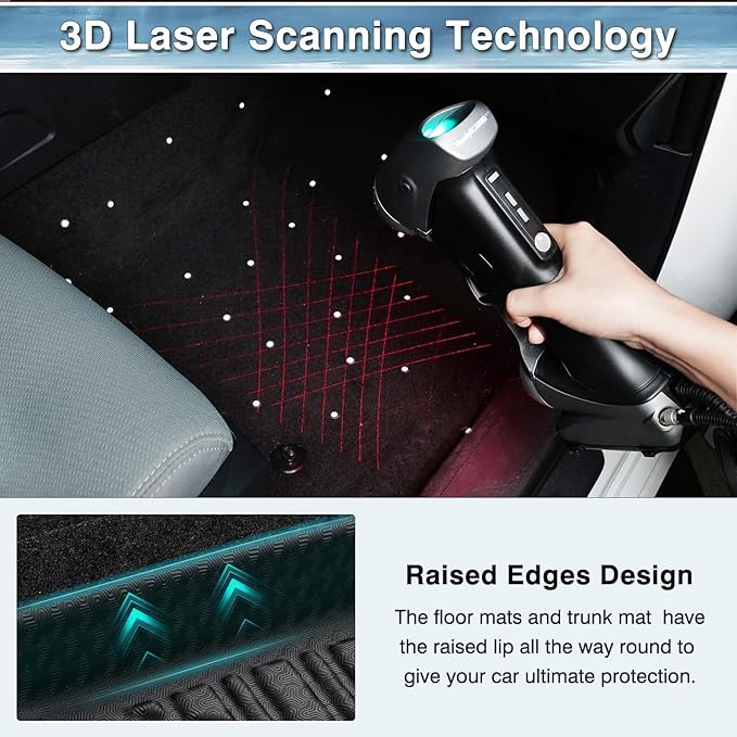 Mixsuper Transit Floor mats-Floor mat for Ford Transit 2022-2026(All Models w/Vinyl Floors),All Weather TPE Floor Liners Protection for Transit Accessories,1st Row Full Set Car Mats, Black