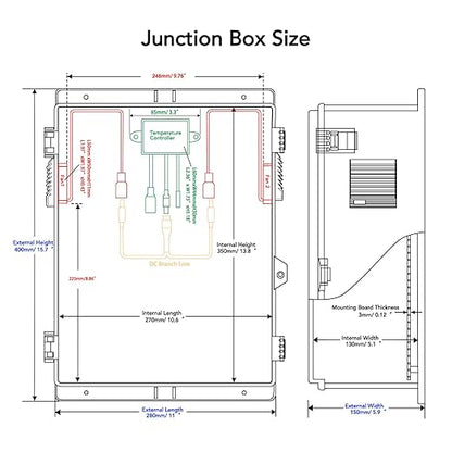 Outdoor Electrical Box, Waterproof Electrical Junction Box IP65 ABS Plastic