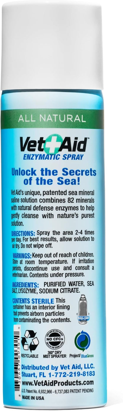 Animal Wound Care Spray - Pet Wound Care for Pet Supplies - Saline Spray for Pet Care - Supports Dermatitis, Hot Spots, Abscesses & More - 4 oz